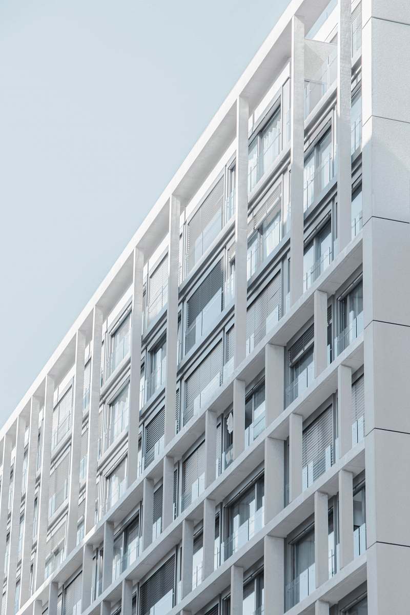 home decor white concrete high-rise building madrid